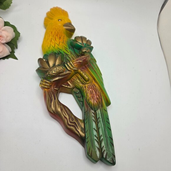 Vintage Miller Studio Chalkware Bird Parrot Wall Hanging Decor 1968 - Picture 1 of 13